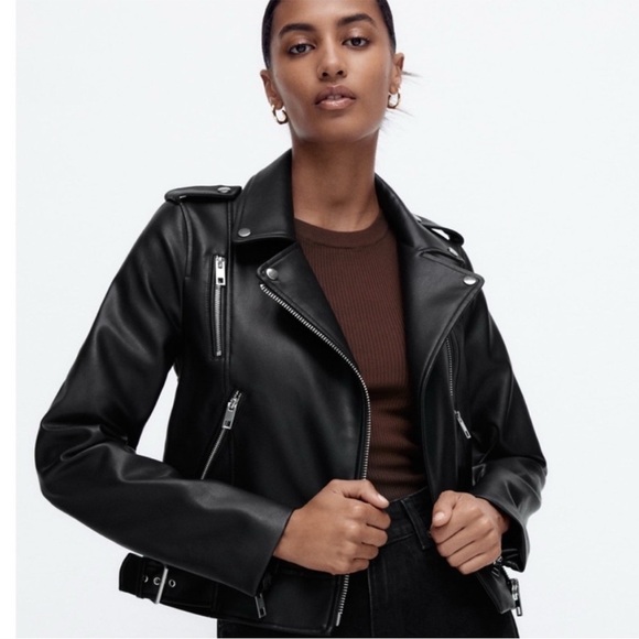 Zara Jackets & Blazers - Zara Faux Leather Moto Biker Jacket NEW Women’s Large